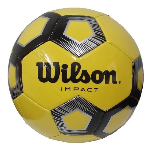 Pelota Futbol N°5 Wilson Cesped Natural Cosida Recreativa Color Amarillo