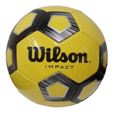 Pelota Futbol N°5 Wilson Cesped Natural Cosida Recreativa Color Amarillo