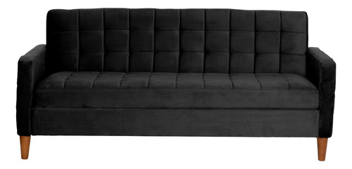 Futon Genova  Tela Velvet Negro