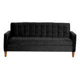 Futon Genova  Tela Velvet Negro