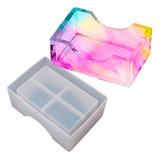 Molde Silicona Caja Portavasos Resina Praza + Pigmento