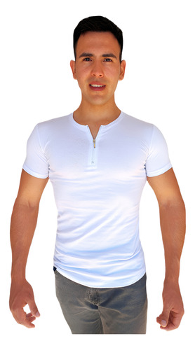 Remera Entallada Hombre Algodon Slim Fit Jersey Peinado 