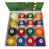 Jogo De Bolas De Bilhar Sinuca Snooker 52mm Bolão 54mm