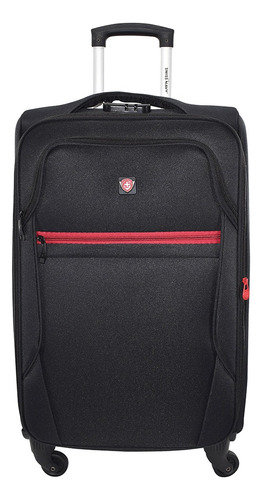 Maleta Swiss Navy® Pilatus Mediana 24 Inch Blanda Expandible Color Negro/rojo Lisa