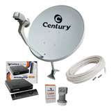 Kit Antena 60cm Receptor Century B7 C/ Lnbf Duplo E Kit Cabo