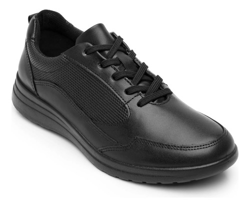 Zapato Escolar Niño Piel Sport Cómodo Flexi 102021 Negro