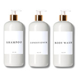 Kit 3 Dispensadores Blanco Oro Plastico,jabon,shampo 500ml