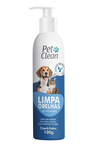 Limpador De Ouvido Limpa Orelha Cachorro Gato Pet Clean 100g