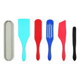 Set De 5 Utensilios De Silicona Mad Hungry Colores + Base