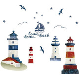  Lighthouse Wall Decals Seagull Sailboat Wall Stickers ...