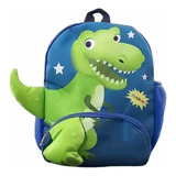 Mochila Dinossauro Infantil Criança Escola Azul Bolsa Full