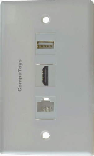 Zfac20 Toma De Pared Conector Hd Rj-45 Y Usb Computoys