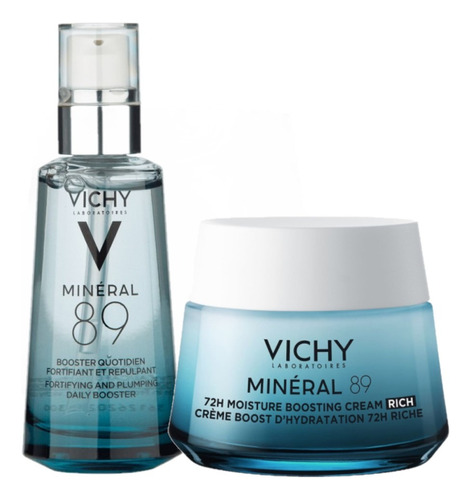 Kit Hidratacion Facial Mineral 89 Serum + Crema Rica Vichy