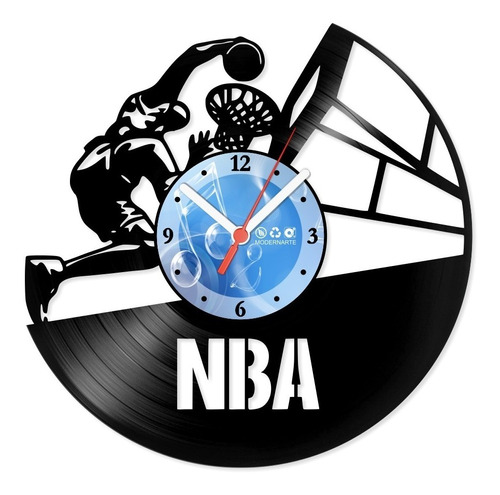 Relógio De Parede Disco Vinil Basquete Nba - Ves-166