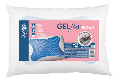 Travesseiro Ortopédico Duoflex Gel Nasa 50x70cm 