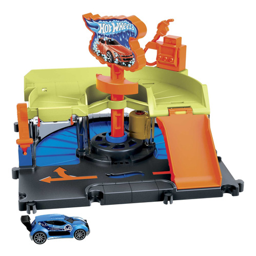 Hot Wheels City, Autolavado De La Ciudad, Pista De Juguete P