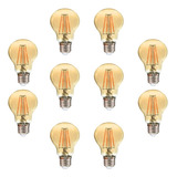 Pack 10 Ampolleta Led Filamento Vintage Modelo A60 6w