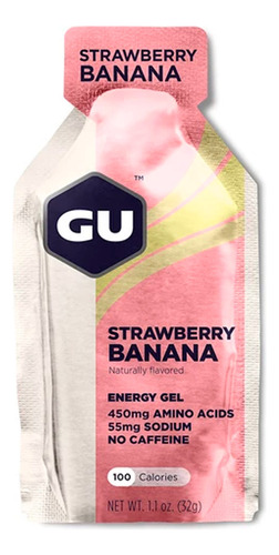 Combo Gel Energetico Gu Sin Cafeina 32 Grs X5 Strawberry