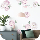 Vinilos Decorativos De Pared Flores Peonias Rosas 70x50 Cm