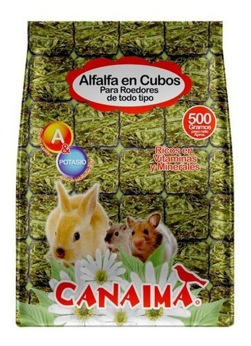 Cubo Alfalfa 500gr. Canaima Conejo Cuy Chinchilla Premium