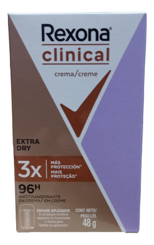 Rexona Clinical Desodorante En Crema Extra Dry 48g