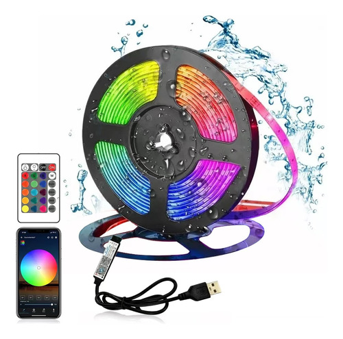 Tira Led 5050 Bluetooth Rgb, 2m/ 6.5ft Tiras De Luces Led