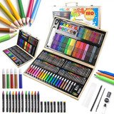 Kit De Lápices De Dibujo Marcadores Plumones Punta 180 Pcs