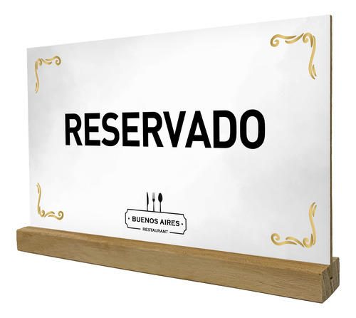 6 Carteles Mesa Personalizados Restaurante Reservado Numero