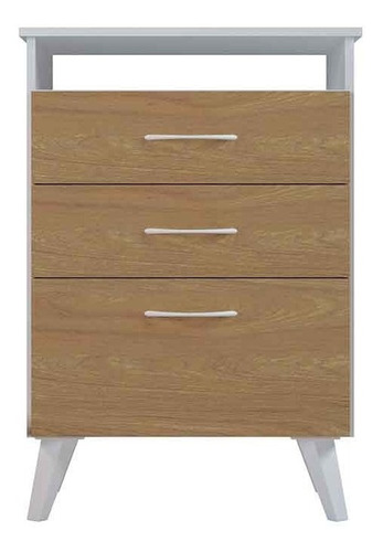 Cómoda Vertical 2c1z Silcosil 58x85x41cm. Blanco / Madera