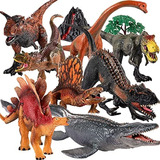 8 Piezas De Juguetes De Dinosaurios Grandes Para Niños Pequ