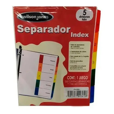 Separador P\u002Fcarpeta Acco Wilson Jones Con 5 Divisiones | Meses sin interés