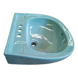 Lavabo De Color Cerámico Con Rebosadero Verde Mar Giza