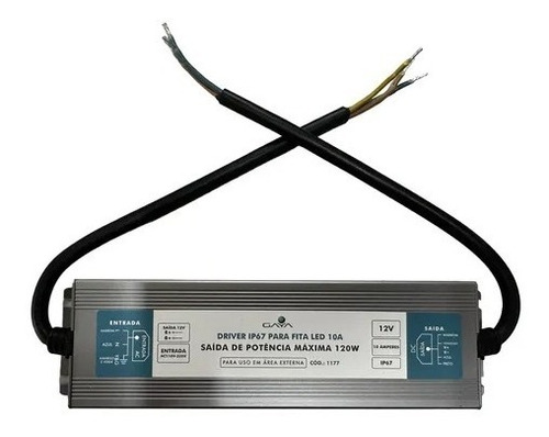 2 Fonte Driver Blindado Para Área Externa 120w Ip67 10a 12v 