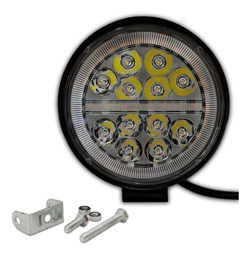 Faro Led Redondo 4 Pulgadas 48 Led Luz Blanca Y Ámbar