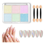 Kit Para Uñas Efecto Espejo Aurora Con 6 Color + Aplicador