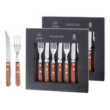 Set Parrilla 16 Piezas Cubiertos Acero Inox. Arthome Par67