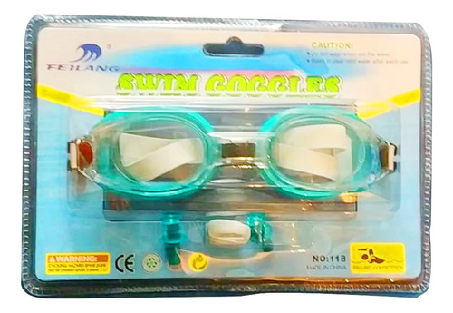 Lentes Gafas Natación + Tapón Oídos Y Naris Niños Piscina