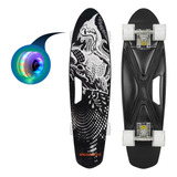 Skate Penny Slalom Patineta Black Shark Ruedas Led Niños