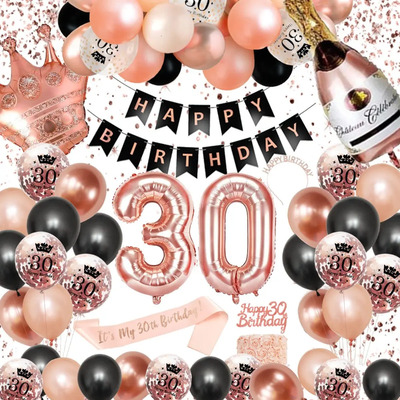 Globos Decorativos Para Cumpleaños N.° 30 De Mujer