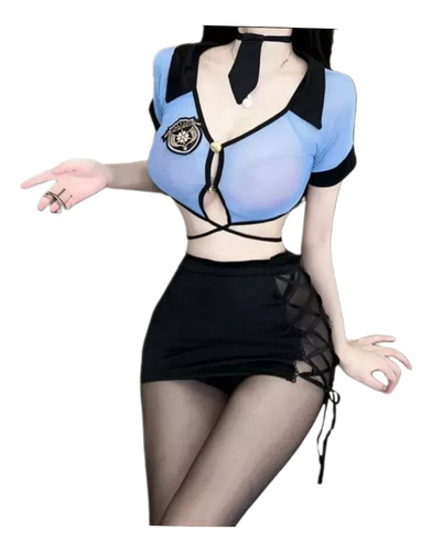 Conjunto 4pcs Policia Disfraz Resident Evil Sexy Baby Doll