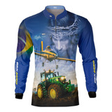 Camisa Agro Brk Fazenda Jesus Agricultura De Precisão Uv50+