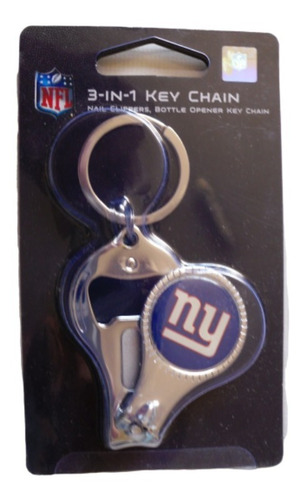 Llavero Destapador Cortauñas Oficial Nfl - New York Giants