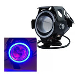 2 Pcs Faros Auxiliares Moto Exploradoras U7 Ojo Angel Azul