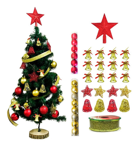 Árbol De Navidad Kit 37 Piezas Armado Completo 90 Cm