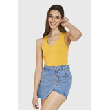 Crop Top Modal Amarillo Nicopoly