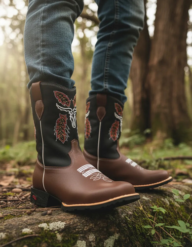Bota Texana Infantil Bordado Couro Legitimo Country Oferta