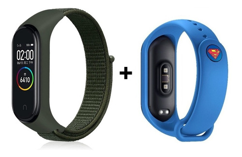 Kit Com 2 Pulseiras P/ Xiaomi Mi Band 3/4 Nylon + Silicone