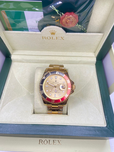 Relogio Rolex Submariner Dourado C Dour B Misto Com Caixa