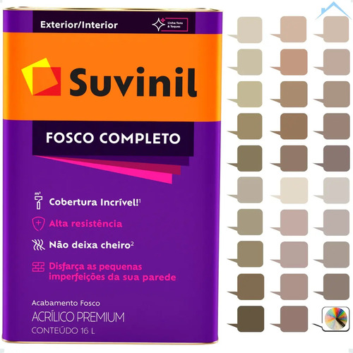 Tinta Parede Suvinil Fosco Completo Tons Do Marrom 16 Lts