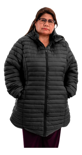 Campera Mujer Inflable Larga Talle Especial Impermeable Hhp